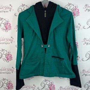 Schwiing blazer jacket coat sweater zip up green Elegant Teal Women's Blazer
